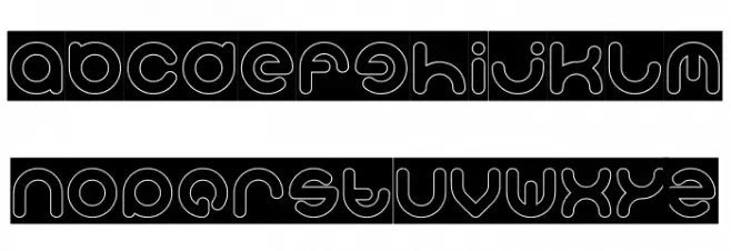 Smiley Turtle-Hollow-Inverse 字体 小写
