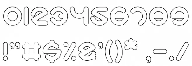 Smiley Turtle-Hollow Font OTHER CHARS