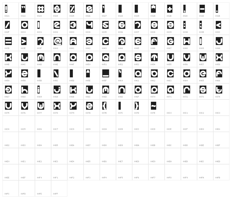 Smiley Turtle-Inverse Character Map