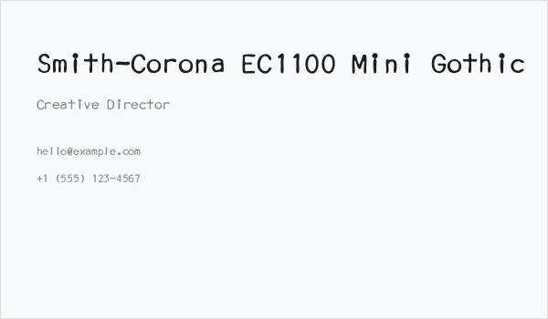 Smith-Corona EC1100 Mini Gothic Business Card