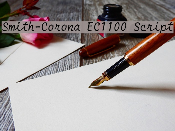Smith-Corona EC1100 Script Font examples