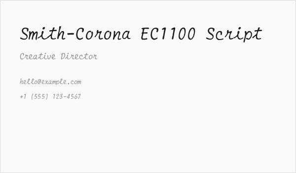 Smith-Corona EC1100 Script Business Card