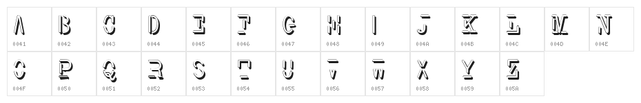 Smith-TypewriterShadowFree Character Map