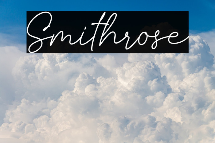 Smithrose Font examples