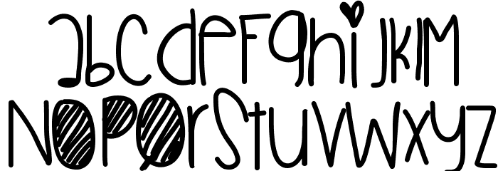 SmittenOverU Font LOWERCASE