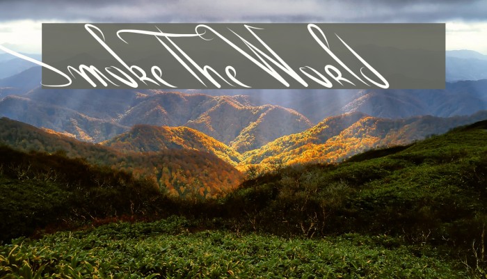 Smoke The World Font examples