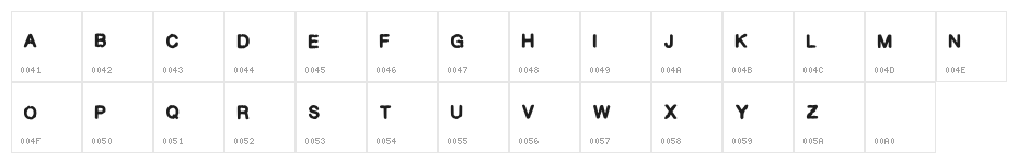 Smokedamage_demo Regular Character Map