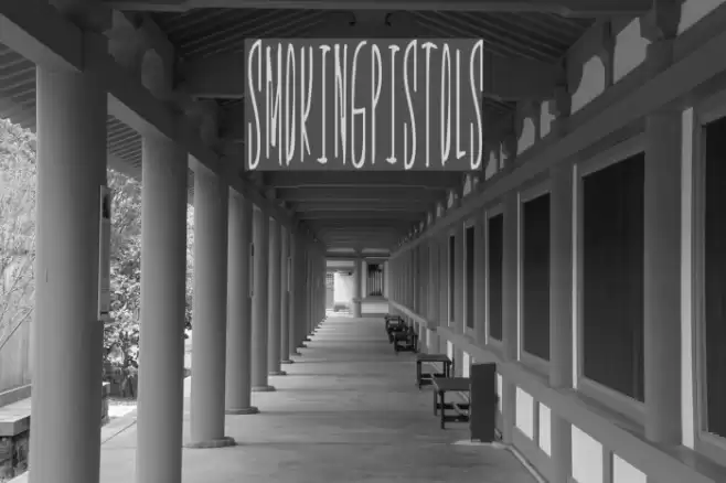 SmokingPistols Font examples