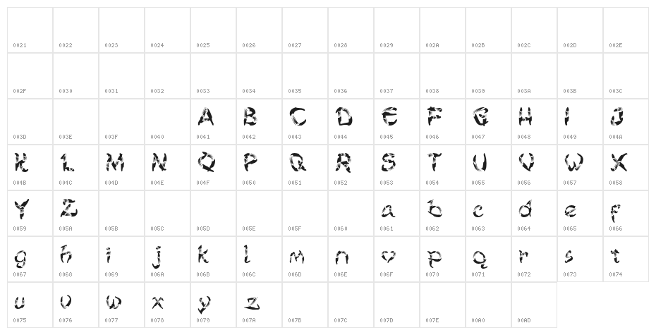 SmooglyRegular Character Map