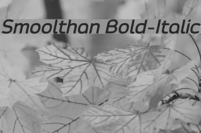 Smoolthan Bold-Italic Fuentes examples