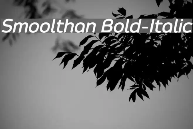 Smoolthan Bold-Italic Fuentes examples