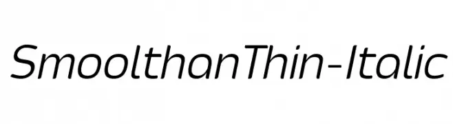 Smoolthan Thin-Italic  नि: शुल्क फ़ॉन्ट्स डाउनलोड