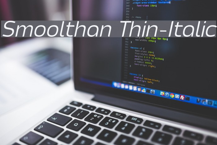 Smoolthan Thin-Italic Font examples