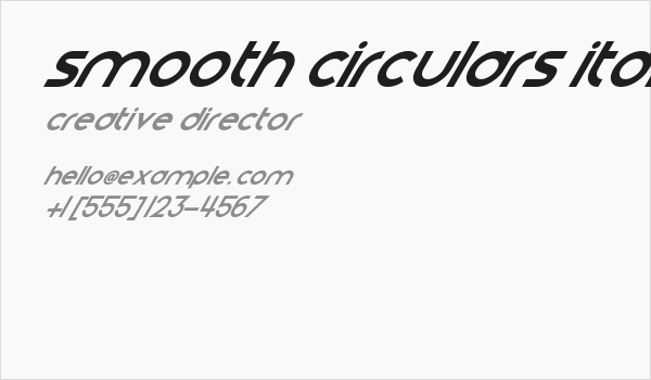 Smooth Circulars Italic Business Card