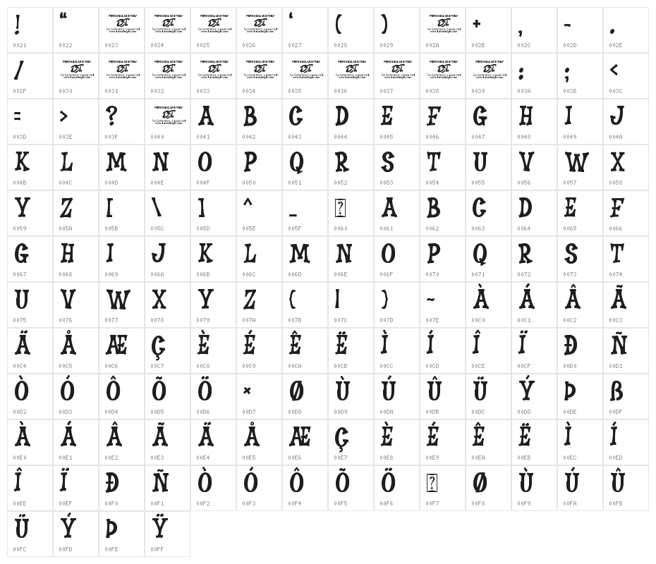 Smooth Crime Character Map