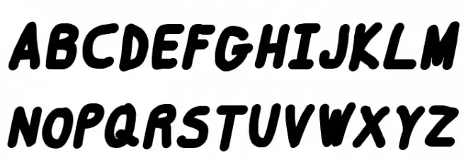 Smoothie Black Italic フォント 大文字