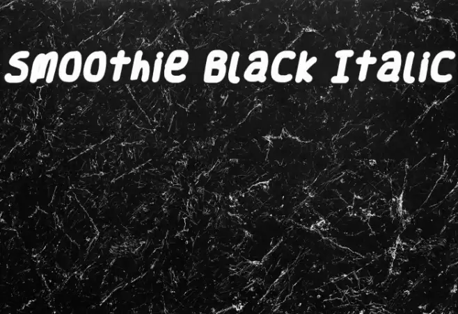 Smoothie Black Italic Font examples