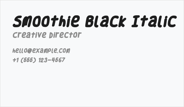 Smoothie Black Italic Business Card