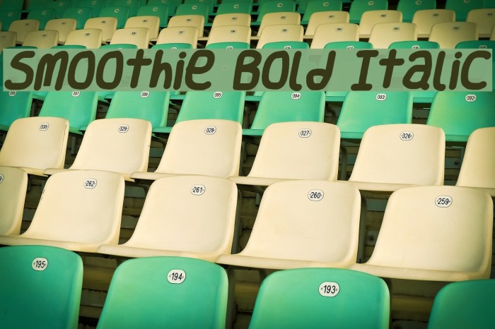 Smoothie Bold Italic Font examples
