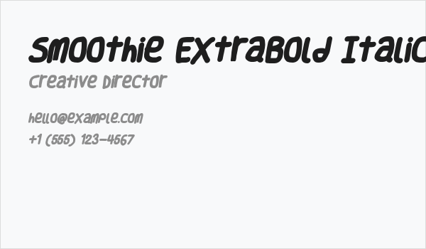 Smoothie ExtraBold Italic Business Card