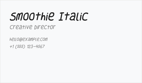 Smoothie Italic Business Card