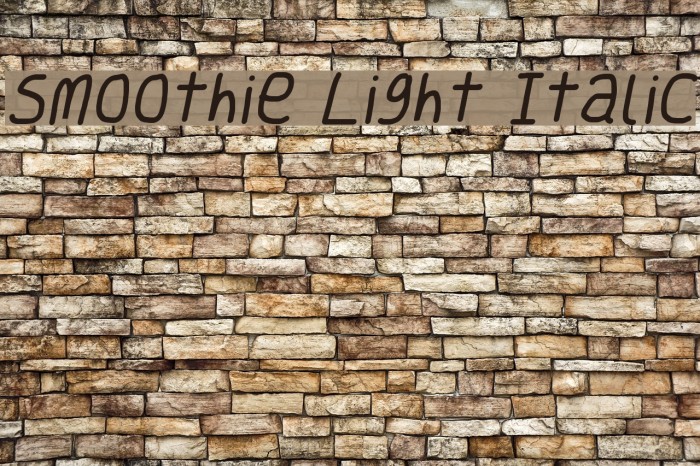 Smoothie Light Italic Font examples
