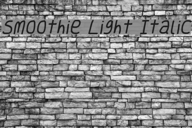 Smoothie Light Italic フォント examples