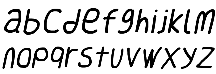 Smoothie Light Italic Font LOWERCASE