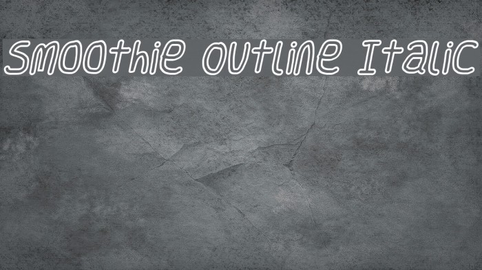 Smoothie Outline Italic Font examples