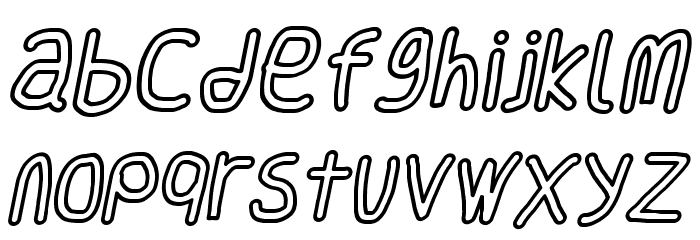 Smoothie Outline Italic Font LOWERCASE