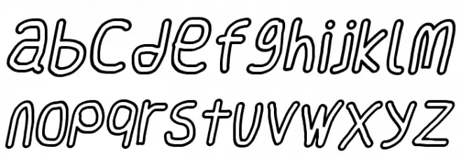 Smoothie Outline Italic フォント 小文字