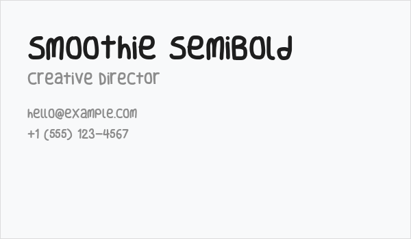 Smoothie SemiBold Business Card