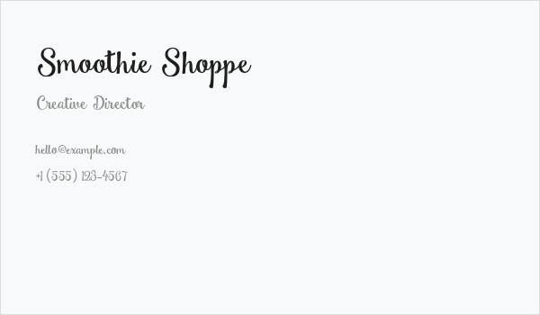 Smoothie Shoppe Business Card