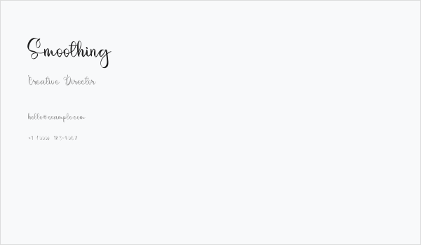 Smoothing Business Card