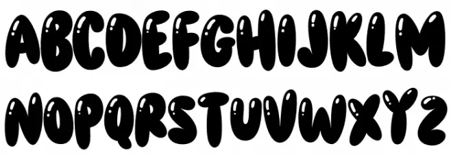 Smothy Bubble Schriftart Groß