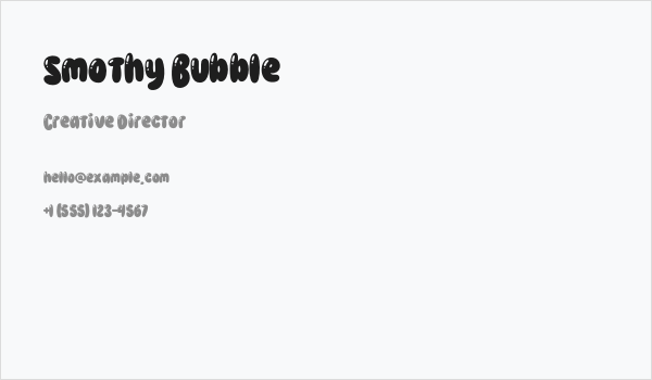 Smothy Bubble Business Card