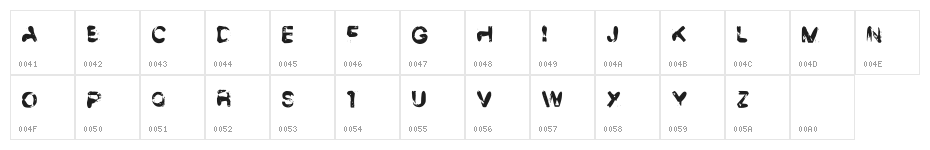 Smudge Demo Regular Character Map