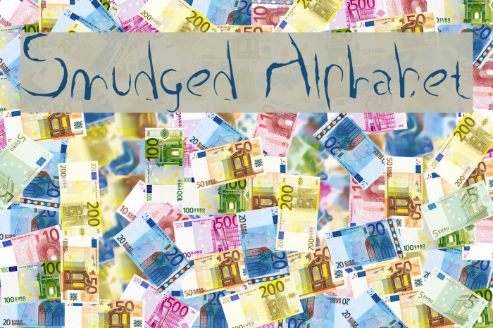 Smudged Alphabet Font examples