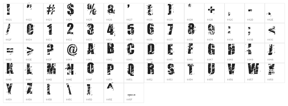Smudgers!" Character Map