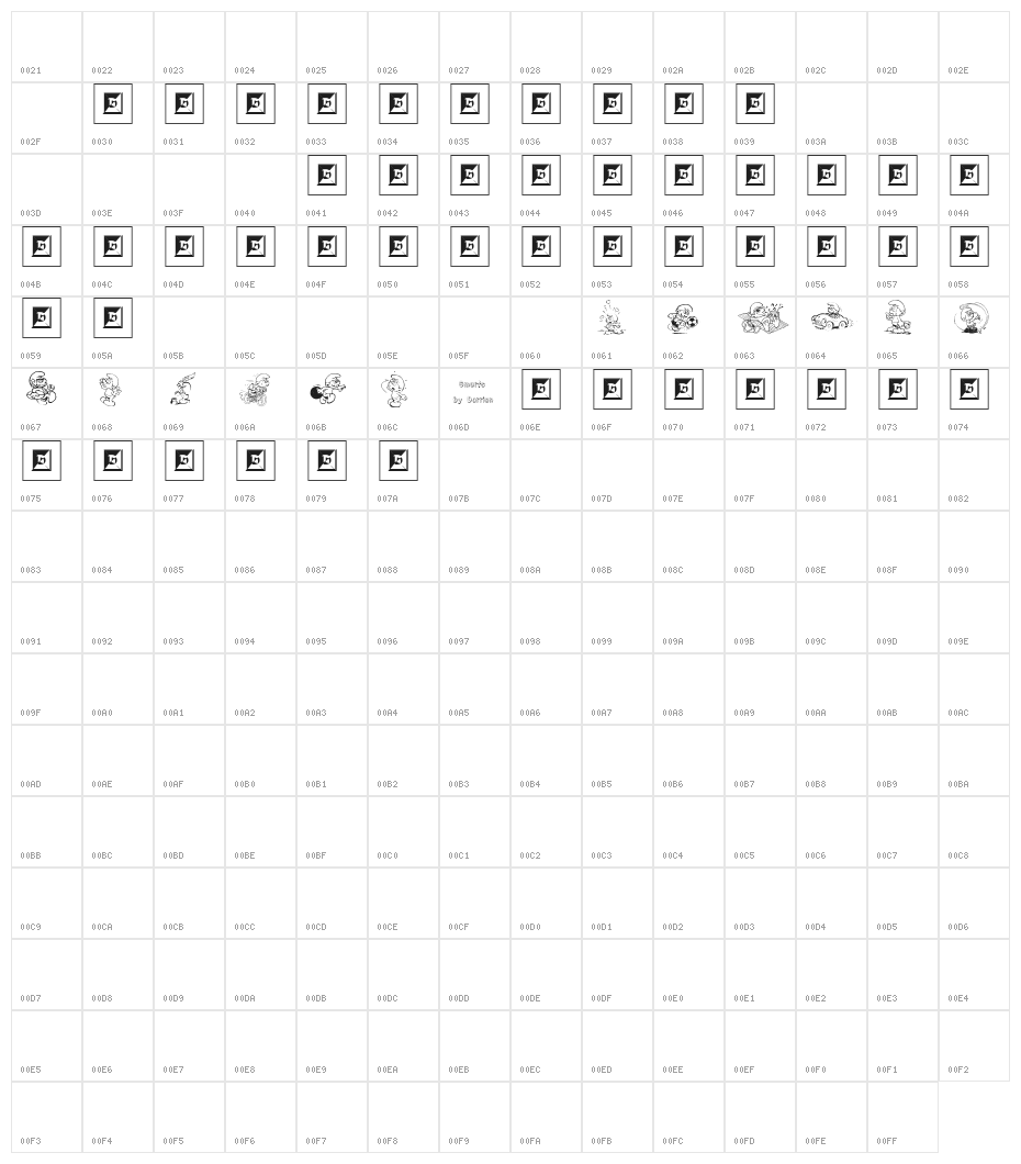 Smurf Character Map