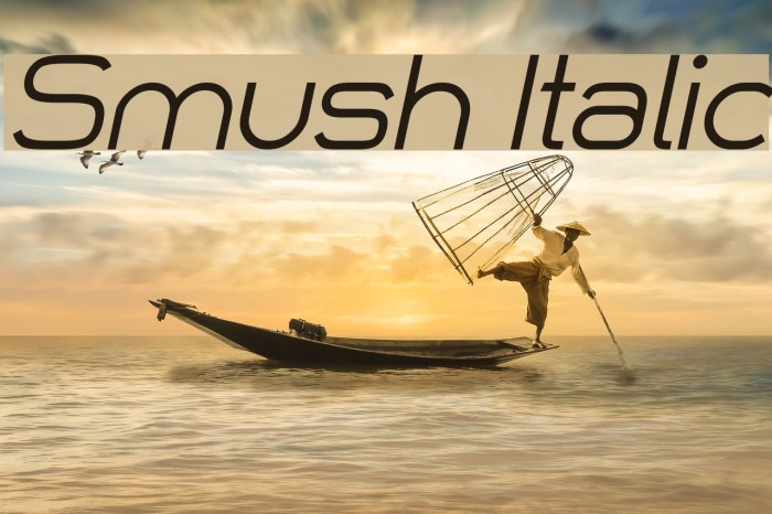 Smush Italic Font examples
