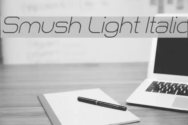 Smush Light Italic Font examples
