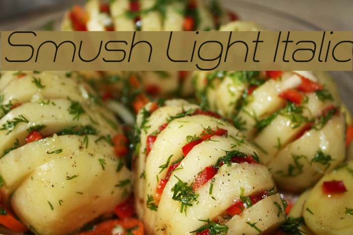 Smush Light Italic Font examples