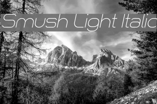 Smush Light Italic Font examples
