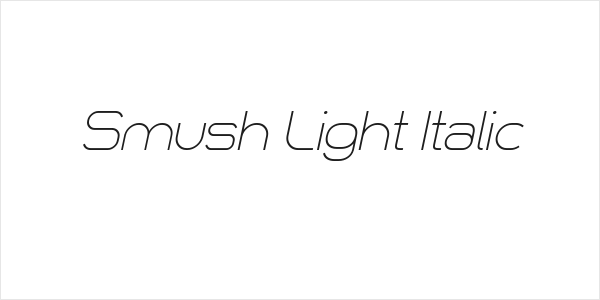 Smush Light Italic Logo