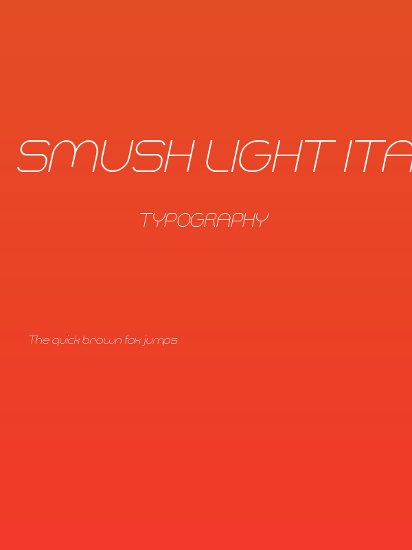 Smush Light Italic Poster