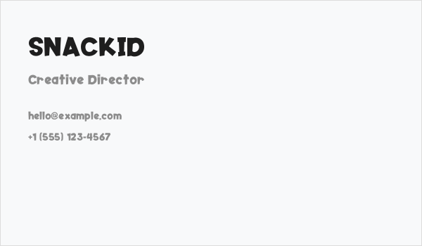 SNACKID Business Card