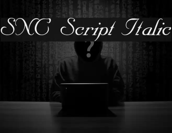 SNC Script Italic Schriftart examples
