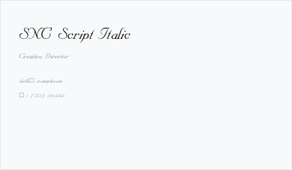 SNC Script Italic Business Card