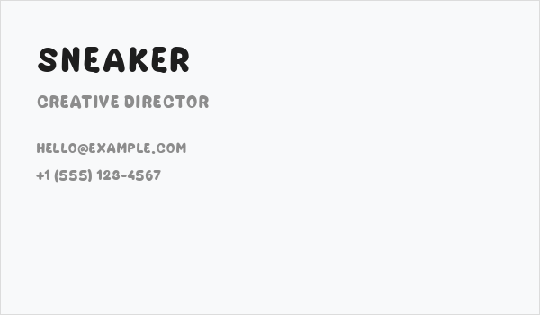 SNEAKER Business Card
